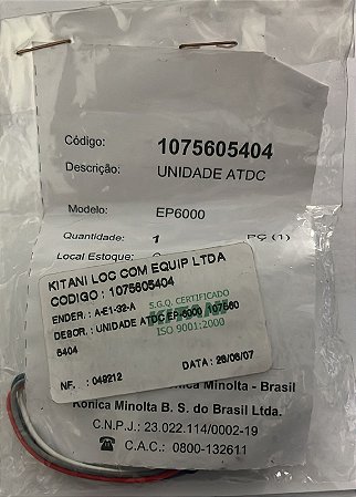 Unidade ATDC para DI520 EP6000 6001 9760 Konica Minolta  / 1075605404