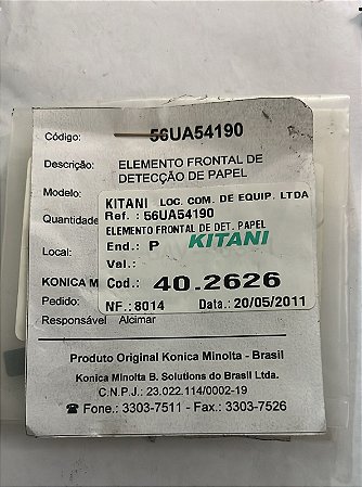 Konica Minolta Elemento Frontal de DET. Papel / Cod. 40.2626 / 56UA54190