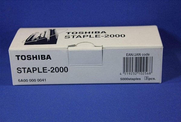 Grampos de recarga Toshiba STAPLE 2000 CTN/3 6A000000041 para finalizadores Toshiba MJ1023, MJ1024, MJ1025