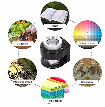 Lupa de apoio Universal 30x uv e led para uso foresnses