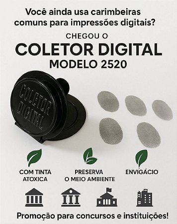 Coletor de Impressão Digital de cerâmica modelo 2520 Redondo para 6000 coletas.