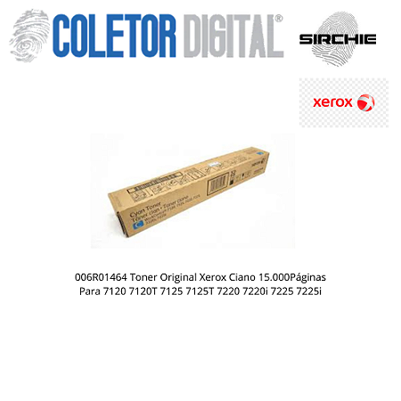 006R01464 Toner Original Xerox Ciano 15.000Páginas Para 7120 7120T 7125 7125T 7220 7220i 7225 7225i