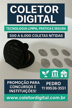 Coletor de Impressão Digital de cerâmica modelo 2534 Redondo para 1500 coletas.