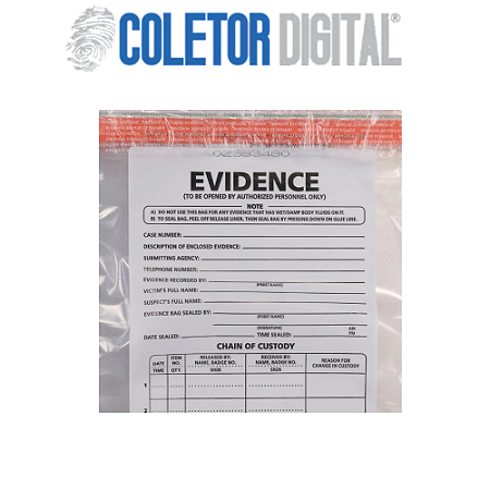 Saco de provas de plástico grande para cena do crime, pacote com 100