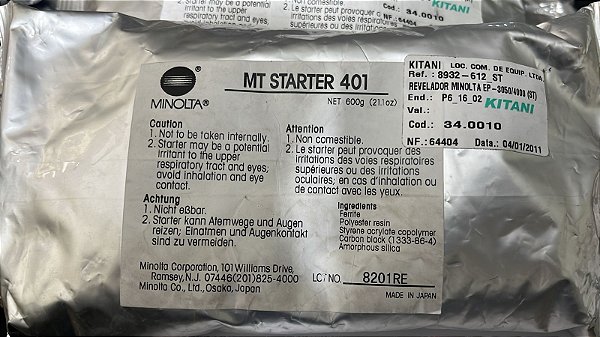 revelador konica minolta ep-3050,4000 8932-612 600 gramas original