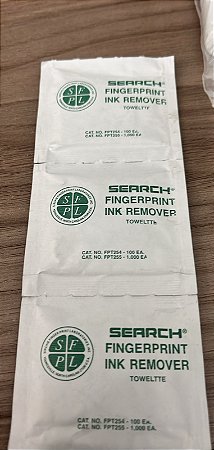 Toalhitas removedoras de tinta de impressão digital, pacote com 50