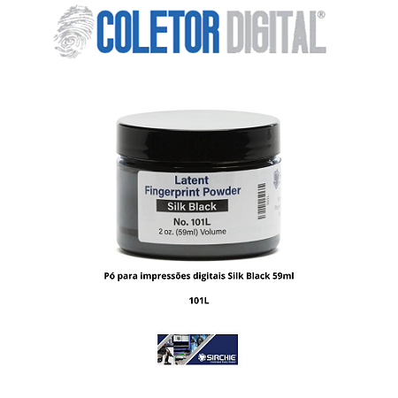 Pó para impressão digital preto de seda 2 oz 59ml 101L