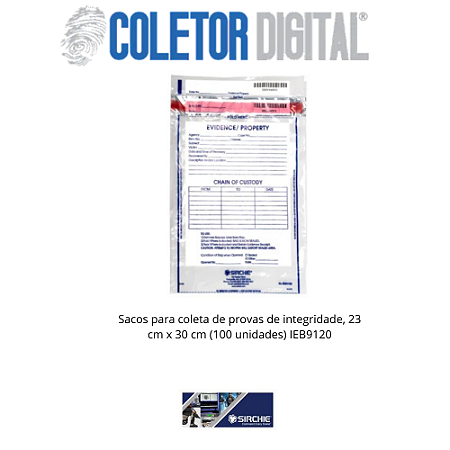 Saco de evidências de integridade 9 polegadas x 12 polegadas (100 cada) IEB9120