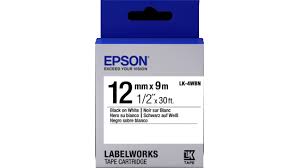 Fita LK - Preto no Branco - 12 mm