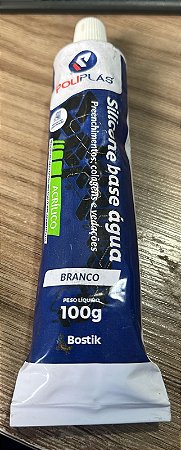 bisnaga De Silicone Base Água/branco Acrilico 100g Poliplás