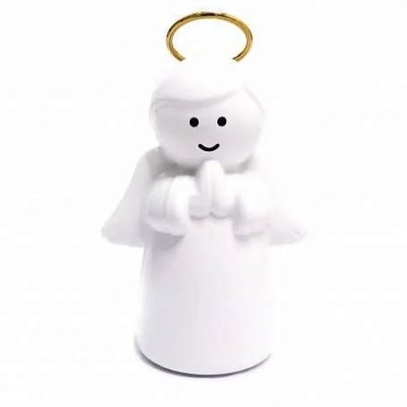 Anjo c Auréola Laqueado Branco