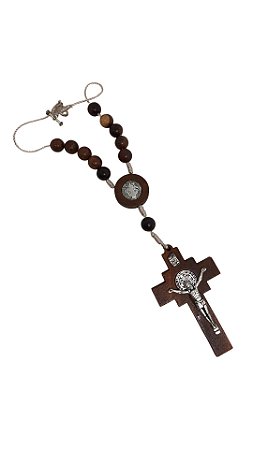 Dezena de Carro São Bento Madeira com Medalha Metal