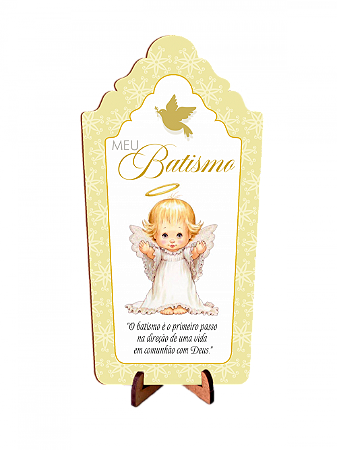 Tag Decorativa em MDF - Batismo