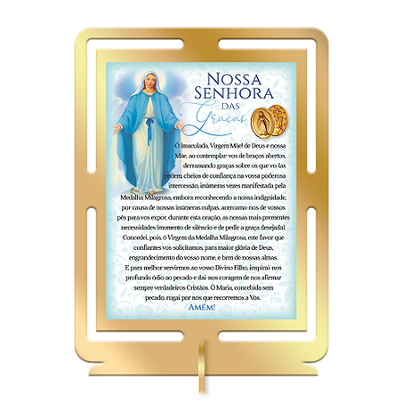 Quadro de mesa Oração Nossa Senhora das Graças