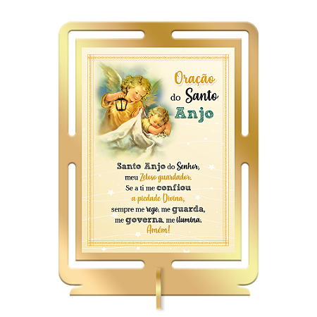 Quadro de mesa Oração Santo Anjo