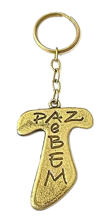 Chaveiro Tau metal dourado
