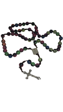 Terço Nossa Senhora Aparecida com contas desenhadas