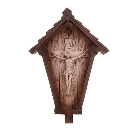 Capela com Crucifixo em resina - 18cm