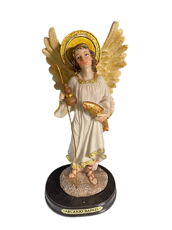 Arcanjo Rafael, base metal,  20 cm