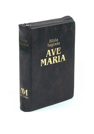 Biblia Sagrada Ave Maria Couro, bolso