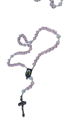 Terço Nossa Senhora Aparecida, transparente com rosa