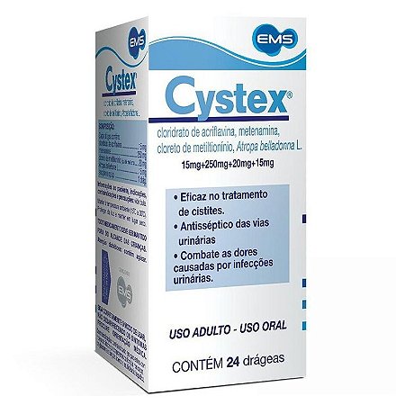 CYSTEX 15MG + 250MG +20MG +15MG X 24 DRG - EMS