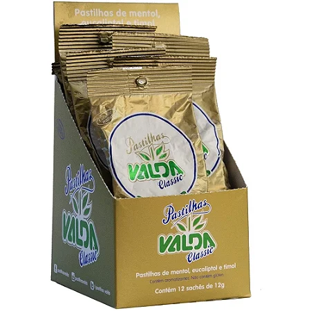 VALDA CLASSIC  PASTILHA - CAIXA C/ 12 PCTS 12G