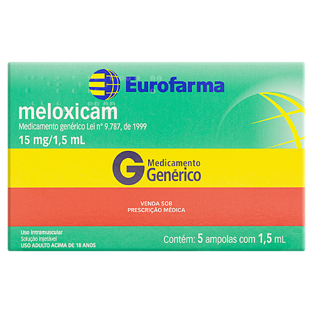 MELOXICAN INJETÁVEL  - 15 MG X 5 AMP X 1,5 ML