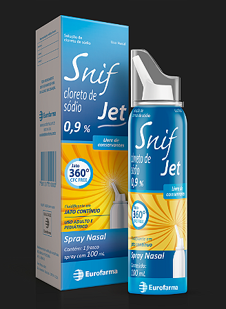 SNIF JET - CLORETO SODIO 0,9% 100 ML - SOLUÇÃO NASAL