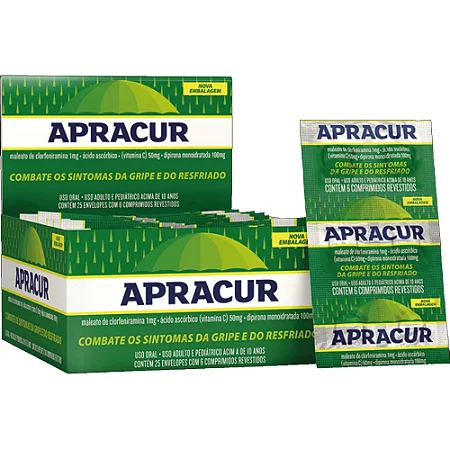 APRACUR 1 MG + 100 MG + 50 MG DISPLAY C/ 25 ENVELOPES X 6 COMPRIMIDOS