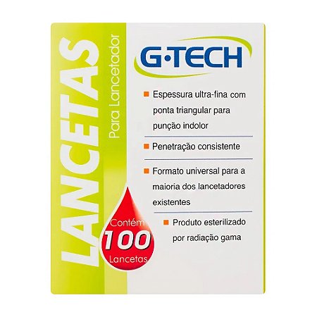 LANCETA -  LANCETADORA - C/ 100 UNIDADES  - G-TECH