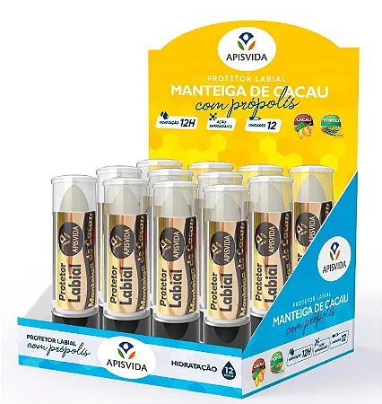 MANTEIGA DE CACAU - BASTAO - DISPLAY C/ 12 X 3,5 G