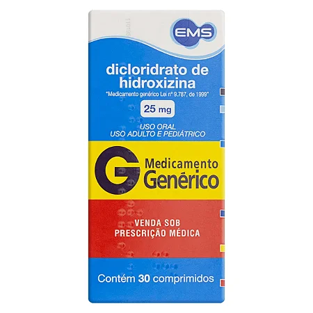 CLORIDRATO DE HIDROXIZINA 25 MG X 30 COMPRIMIDOS