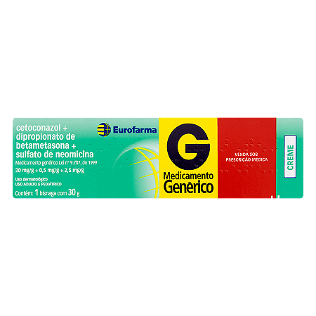 CETOCONAZOL 20 MG + DIPROPIONATO DE BETAMETASONA 0,64 MG +SULFATO DE NEOMICINA 2,5 MG - CREME DERMATOLOGICO - 30G