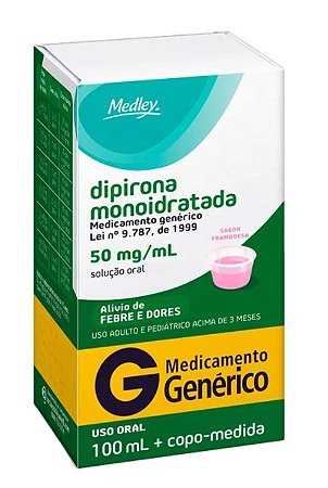 DIPIRONA 50 MG/ML X 100 ML - XAROPE