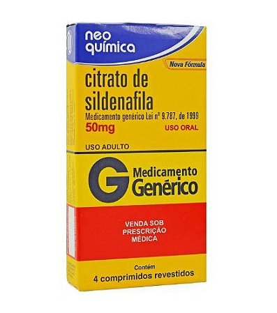 CLORIDRATO DE SILDENAFILA 50 MG X 4 COMPRIMIDOS