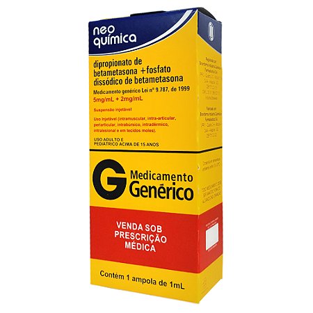 DIPROPIONATO DE BETAMETASONA 5MG/ML + FOSFATO DISSODICO DE BETAMETASONA 2MG/ML X 1 AMP X 1 ML
