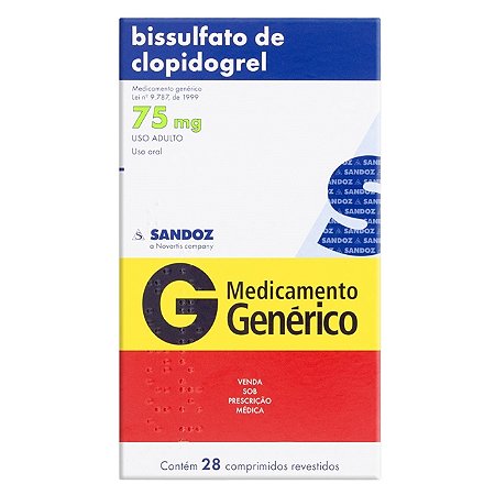 BISSULFATO DE CLOPIDOGREL 75 MG X 28 COMPRIMIDOS