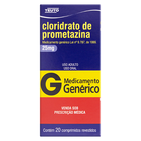 CLORIDRATO DE PROMETAZINA 25 MG X 20 COMPRIMIDOS