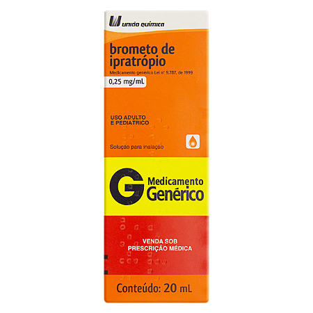 BROMETO DE IPRATROPIO 0,25 MG/ML X 20 ML - SOLUÇAO PARA INALACAO