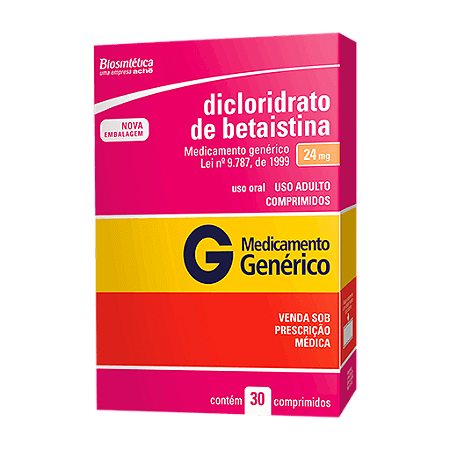 DICLORIDRATO DE BETAISTINA 24 MG X 30 COMPRIMIDOS
