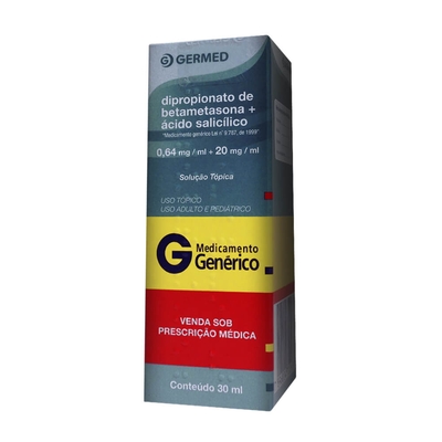 DIPROPIONATO DE BETAMETASONA 0,64 MG/ML + ACIDO SALICILICO 20 MG/ML X 30 ML - SOLUÇAO TOPICA