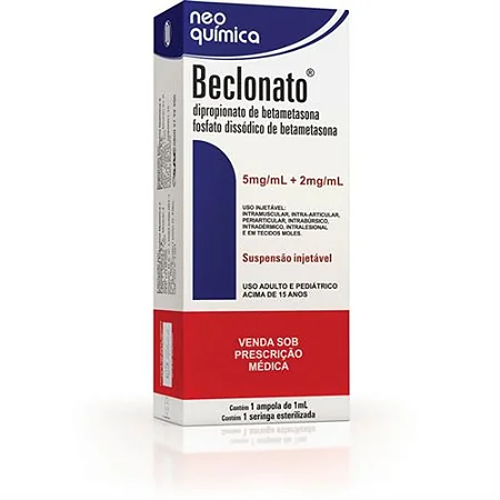 BECLONATO - DIPROPIONATO DE BETAMETASONA 5MG/ML + FOSFATO DISSODICO DE BETAMETASONA 2MG/ML X 1 AMPOLA DE 1 ML