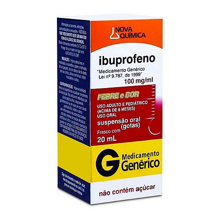 IBUPROFENO 100 MG/ML X 20 ML - GOTAS - S/ AÇUCAR