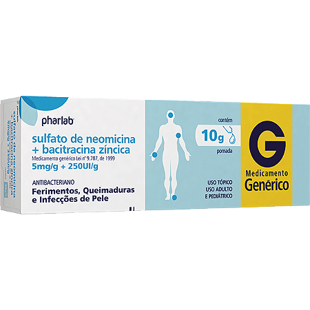 SULFATO DE NEOMICINA 5MG/G + BACITRACINA ZINCICA 250 UI/G X 15G - POMADA