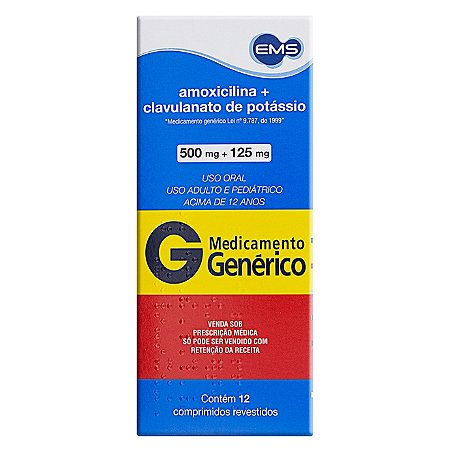 AMOXICILINA 500 MG + CLAVULANATO DE POTASSIO 125 MG X 12 COMPRIMIDOS