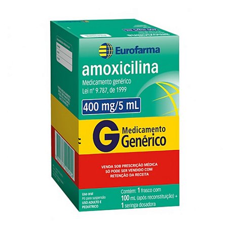 AMOXICILINA 400 MG/ 5 ML X 100 ML - SUSPENSAO  ORAL