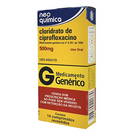 CLORIDRATO DE CIPROFLOXACINO 500 MG X 14 COMPRIMIDOS