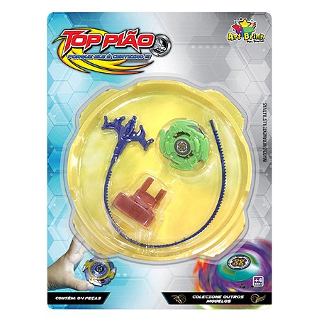 Kit 4 beyblades + Arena peão infantil brinquedo criança