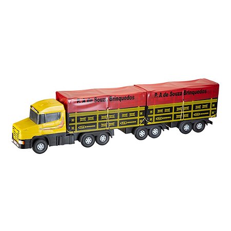 Caminhão De Brinquedo Grande Bi Trem Lona De Plástico - GL3 SHOP -  BRINQUEDOS